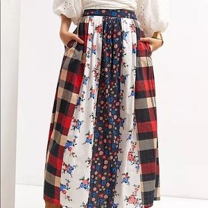Anthropologie Plaid Maxi Skirt